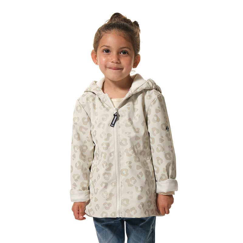 Ciré imprimé doublé polaire HUBLOT Maelis Leo 6 Ans Ecru/Ecume Leo