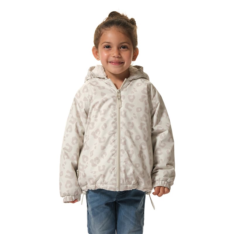 Coupe-vent imprimé imperméable doublé sherpa HUBLOT Pandileo 2 Ans Ecru/Ecume Leo
