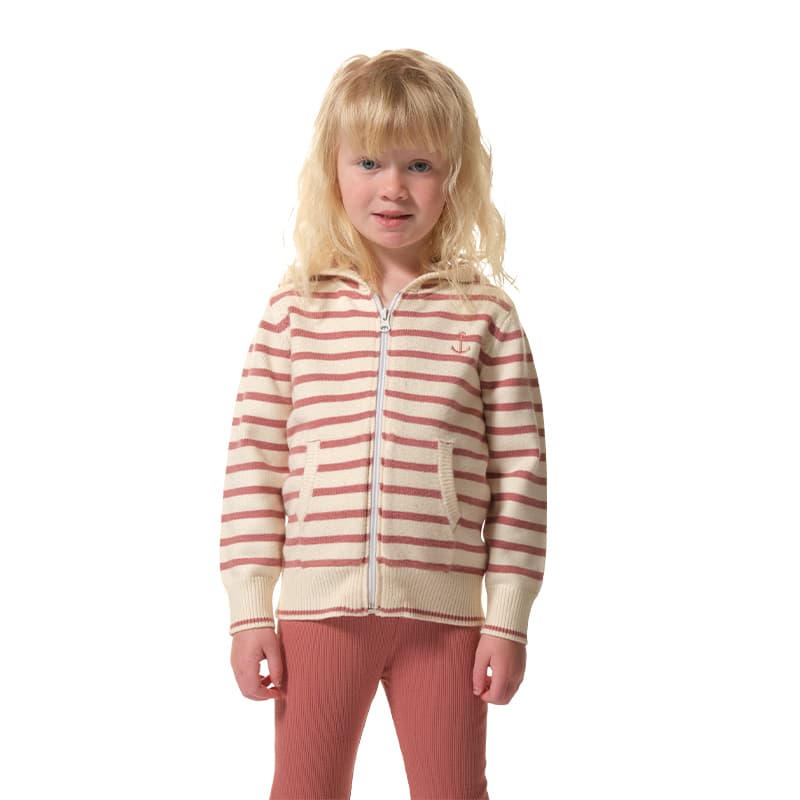 Gilet zippé HUBLOT Bozzetto 10 Ans Ecru/Antic Rose/Antic Ros