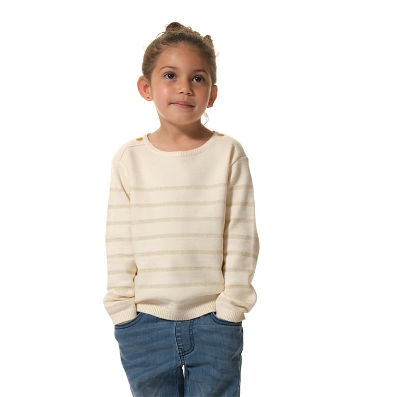 Pull HUBLOT Mosaline 2 Ans Ecru/Dore