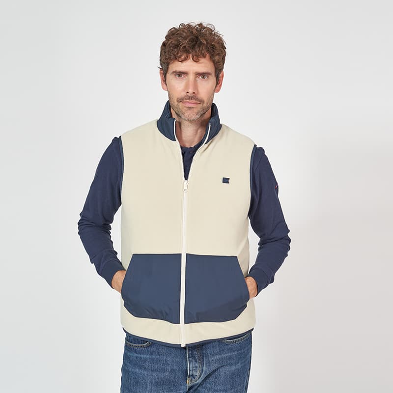 Gilet polaire sans manches réversible BATELA S OY Oyster Gray