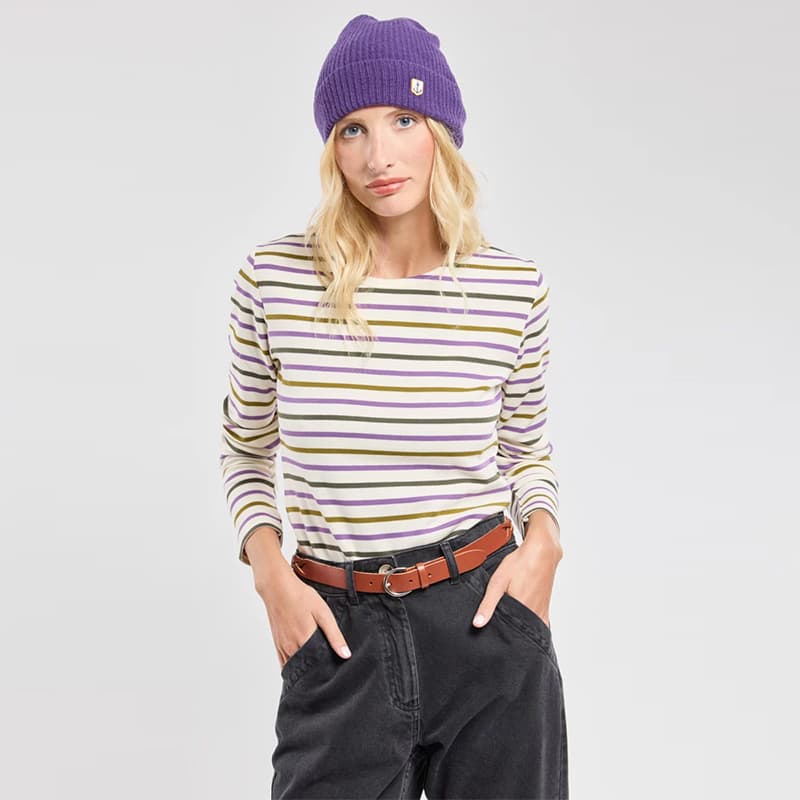 Marinière tricolore ARMOR-LUX Babeth 3 PQQ Nature/Morado/Foresta/Fir