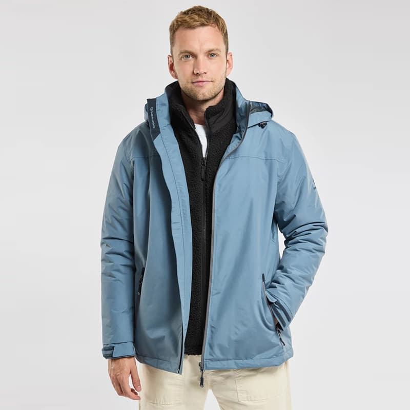Veste imperméable doublée polaire BERMUDES Halong L b152 Bleu glacier