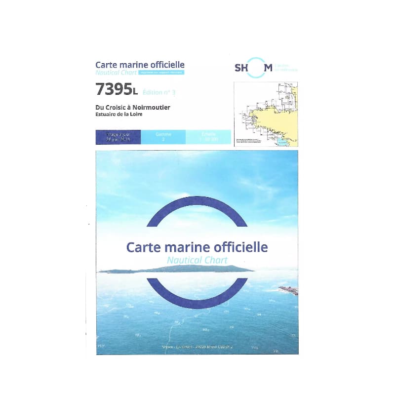 Carte marine SHOM - 7395L - Du Croisic à Noirmoutier - Estuaire de la Loire