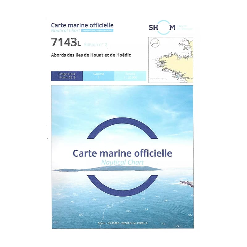 Carte marine SHOM - 7143L - Abords des Iles de Houat et de Hoëdic