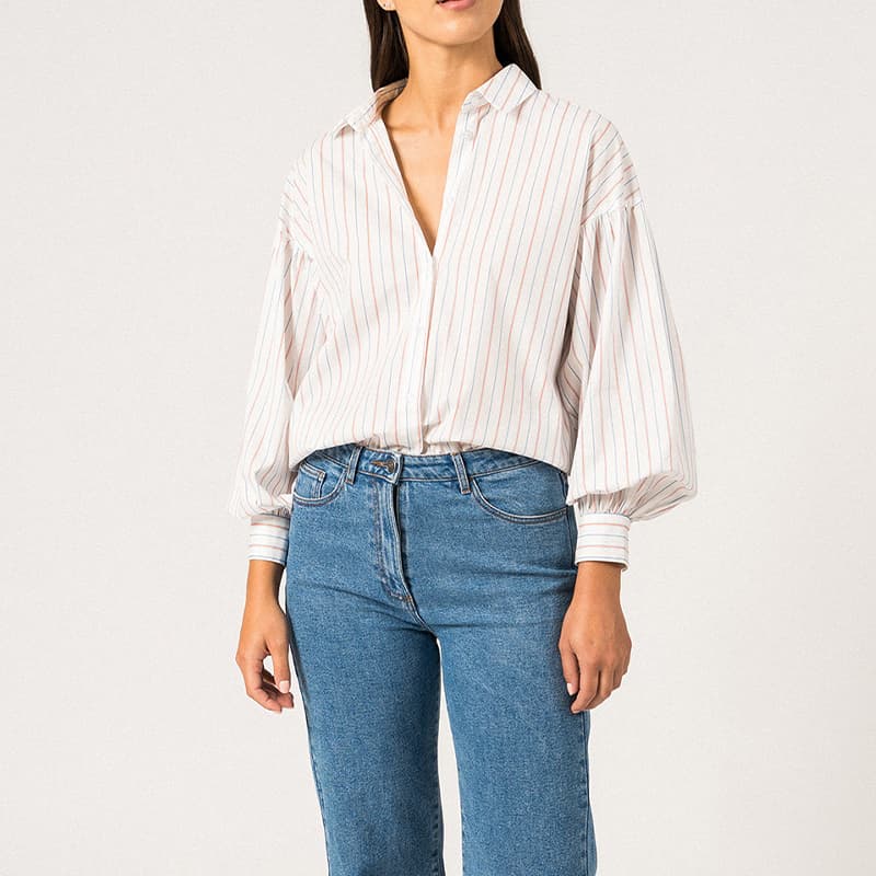 Chemise SAINT JAMES Adele 40 Blan/Mer/Basket