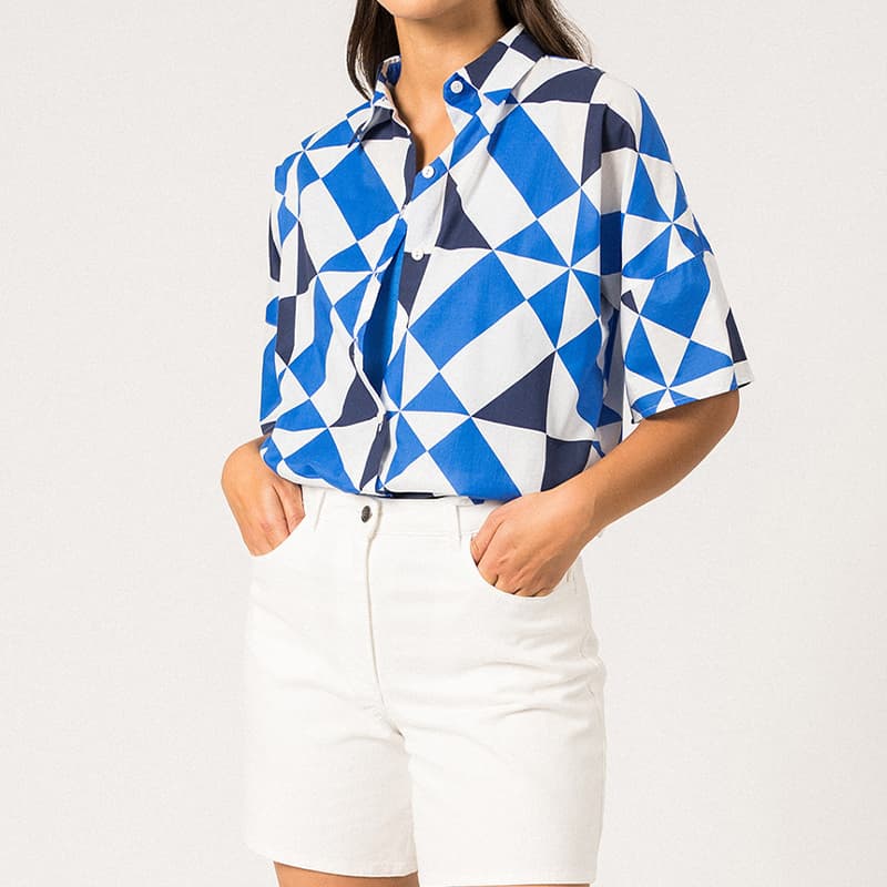 Chemisier SAINT JAMES Lucie 36 Blan/Mer/Marine