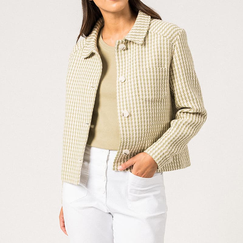 Veste en Tweed SAINT JAMES Ste Enola 48 Craie/Amandier