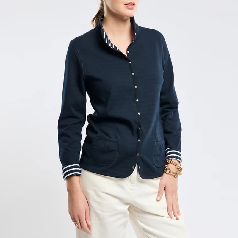 Veste réversible unie/rayée ARMOR-LUX 70987 1 BI8 Rich navy/Blanc
