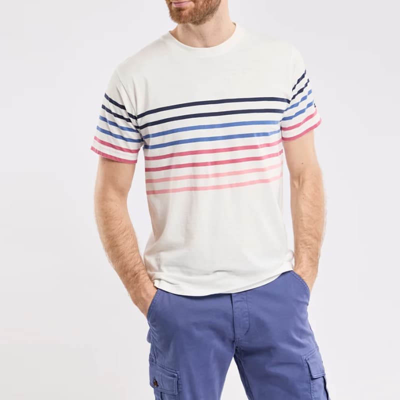 T-shirt rayé ARMOR-LUX 72506 Taille 2XL QJQ Milk/Multicol e25