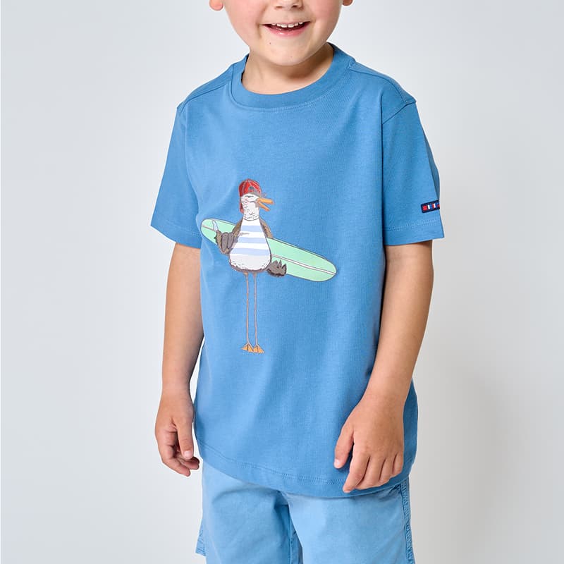T-shirt BATELA Mouette Surfeuse N1921 2 Ans CD Coronet Blue