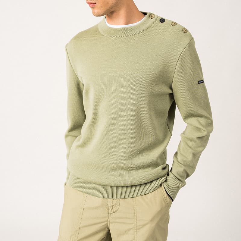 Pull SAINT JAMES Rives Taille M Amandier/Navy