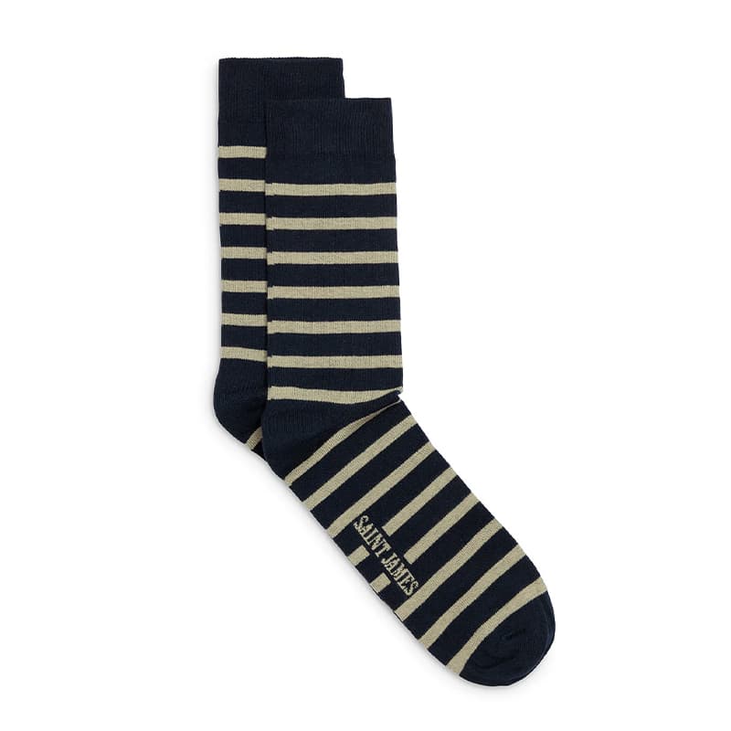 Chaussettes SAINT JAMES Pieds Rayés II 41/46 Marine/Ecru