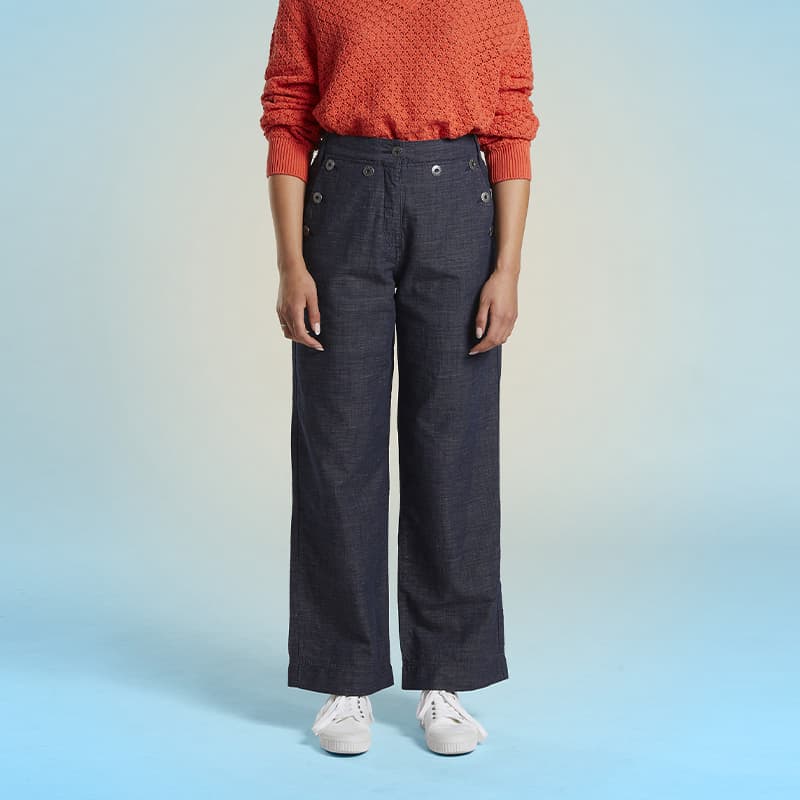 Pantalon MAT DE MISAINE Pont 36 Ra23B Raye Navy B