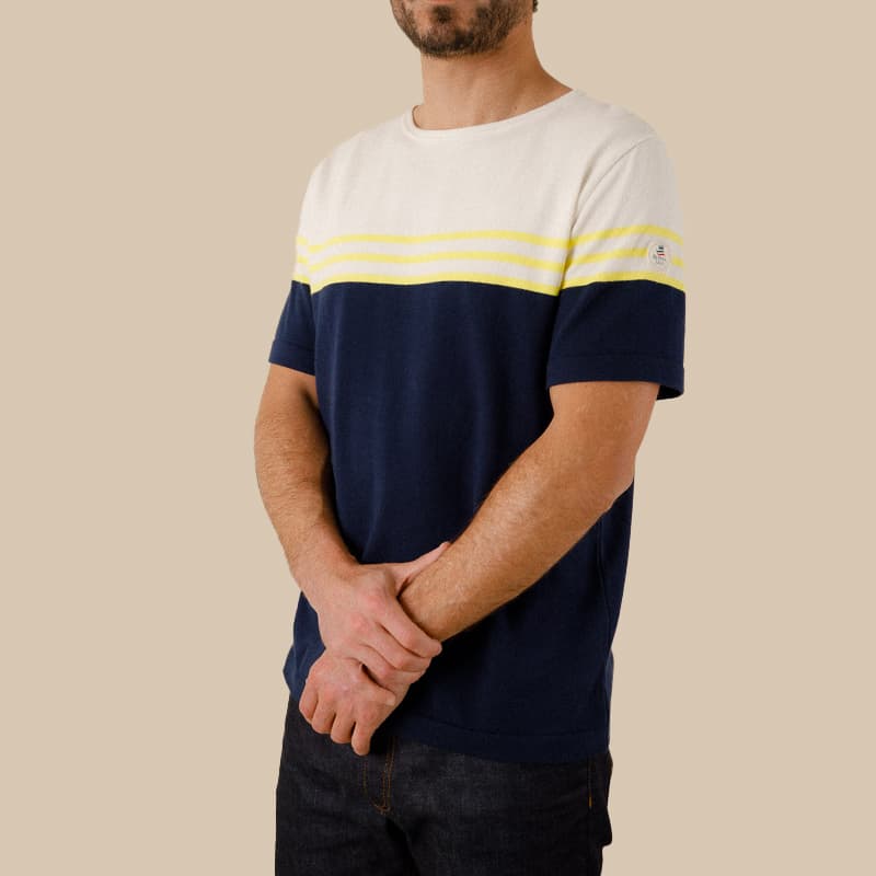 T-shirt ROYAL MER Stanislas XL Marine/Solaire/Ecru