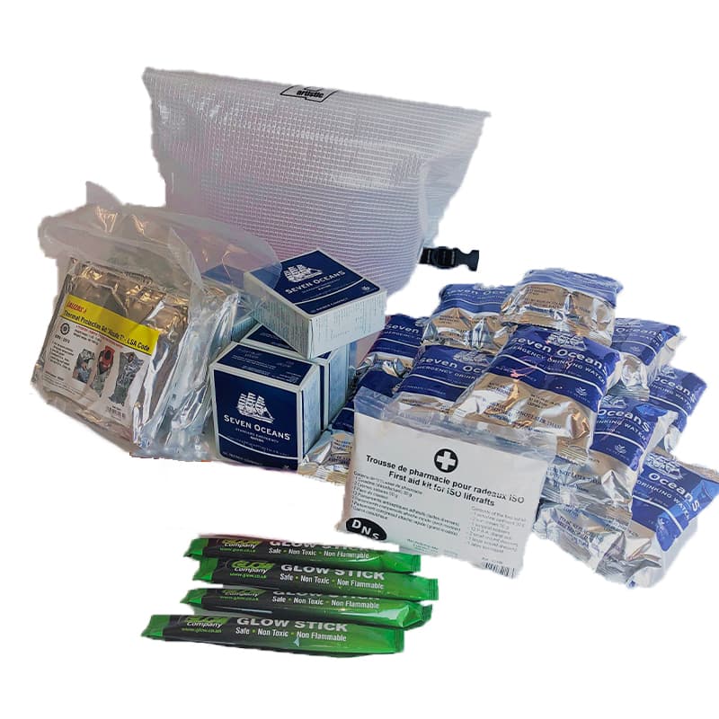 Sac de Survie OUEST SÉCURITÉ MARINE " Grab Bag " 10 Places Complet