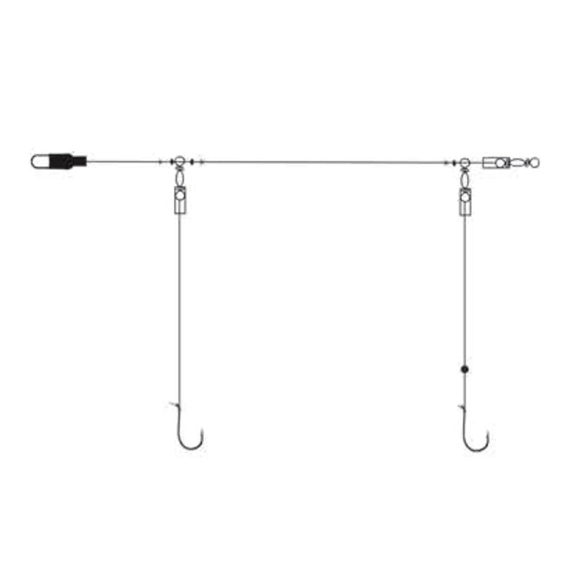 Bas de ligne YUKI Atlantic Rig Flat Fish / Seat / Trainarde 2 Ă 0,40 mm RIG TRAINARDE
