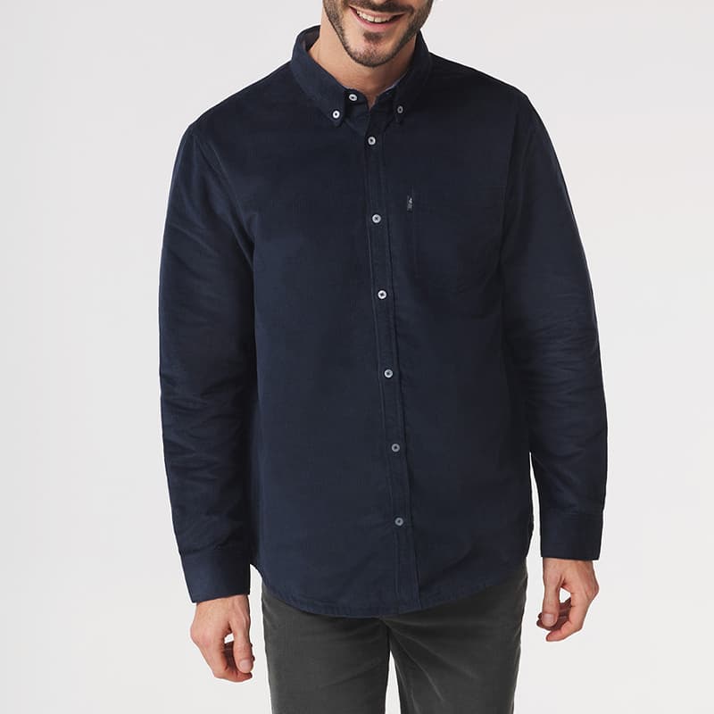 Chemise velours TBS Derikche XL 032 Marine