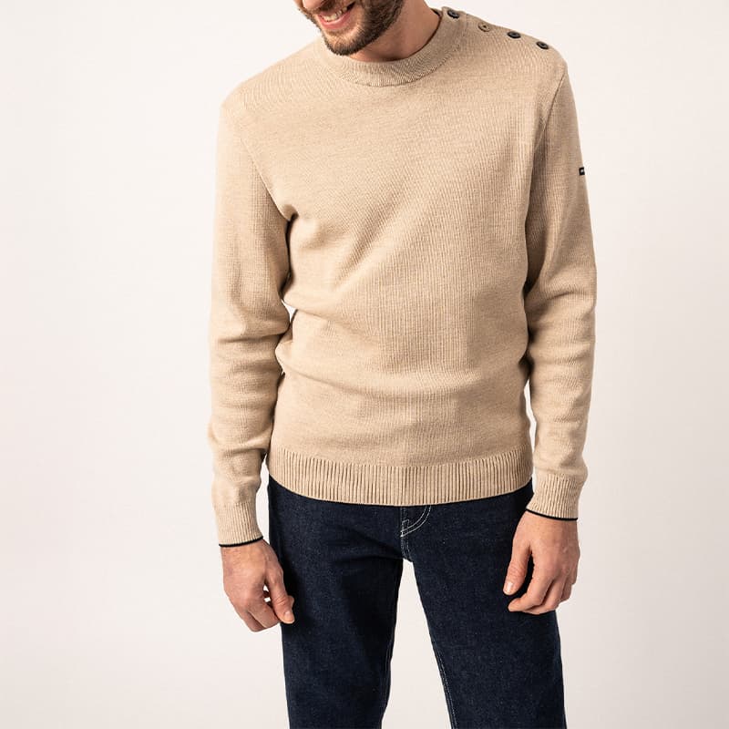 Pull SAINT JAMES Rives S Beige/Navy