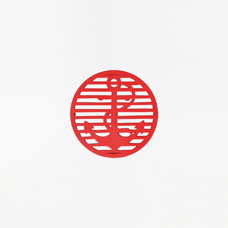 Dessous de plat rond rouge "Ancre" BATELA DECO