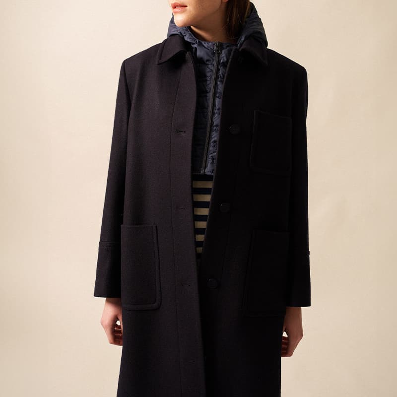 Manteau long SAINT JAMES Ste Klervy 40 Navy