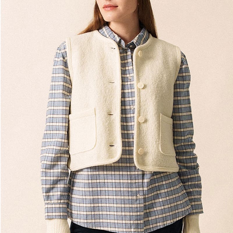 Gilet sans manches SAINT JAMES Jura 40 Blanc D Hiver