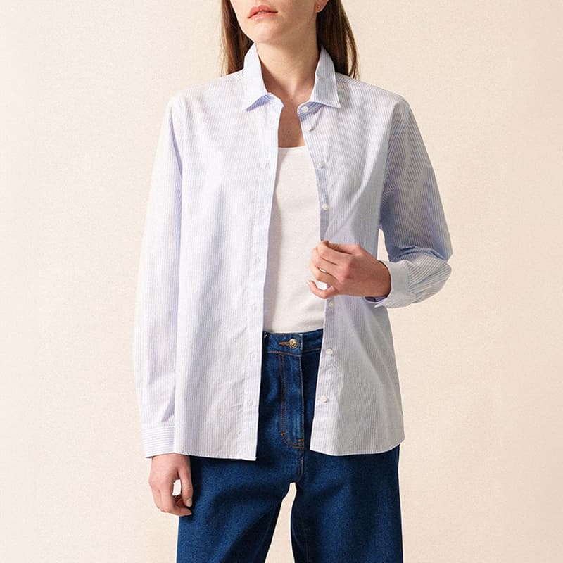 Chemisier SAINT JAMES Lena 36 Blanc/Ciel