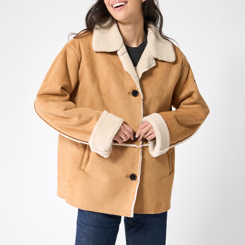 Caban Daim synthétique doublé sherpa BATELA 38 ELMW Elmwood