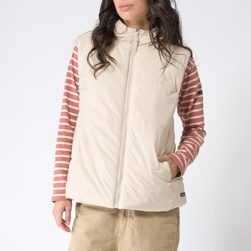 Doudoune sans manches à capuche BATELA 36 OY Oyster Gray