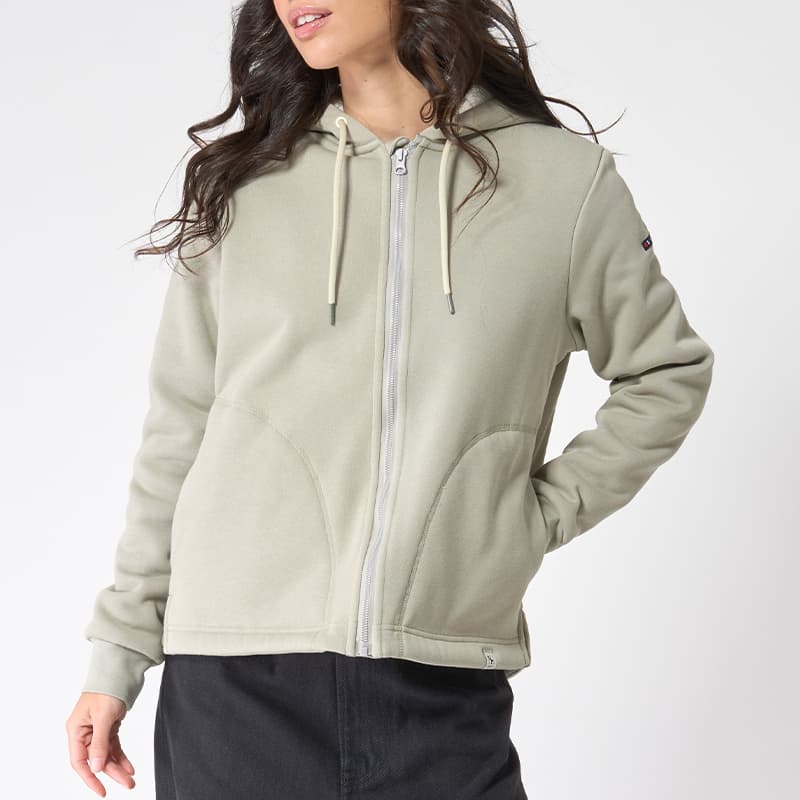 Sweat zippé doublure moumoute BATELA A2553 36 DG Dried Sage