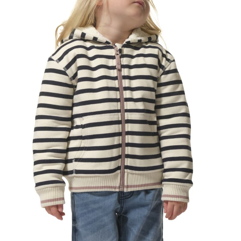 Sweat zippé doublé polaire HUBLOT Zephyr 4 Ans Ecru/Marine/Taupe Rose