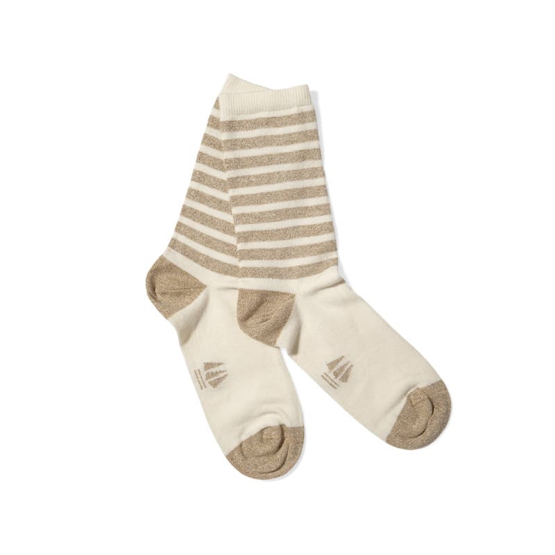 Chaussettes rayées Enfant HUBLOT Lurex Ecru/Dore 15/18