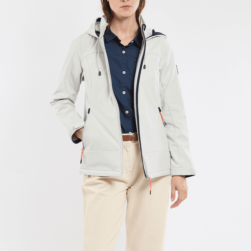 Veste softshell doublée polaire BERMUDES Sillages 36 B478 Gris Clair