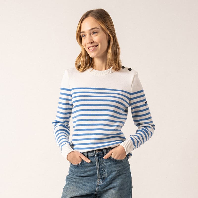 Pull SAINT JAMES Rochefort R F Couleur 44 Ecume/Oxygene