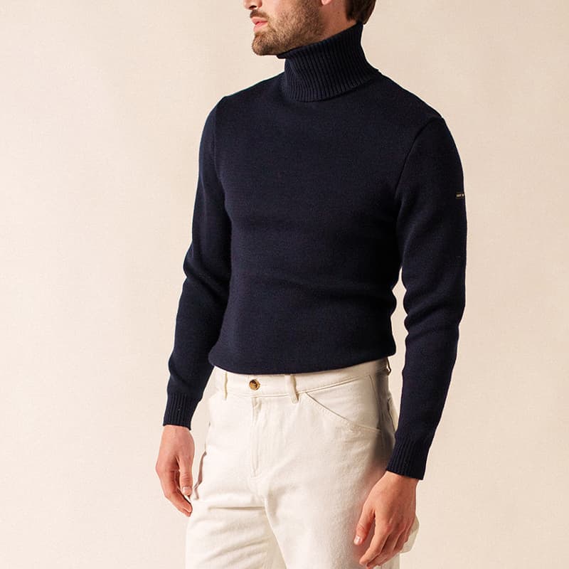 Pull col roulé SAINT JAMES Roule 2XL Marine