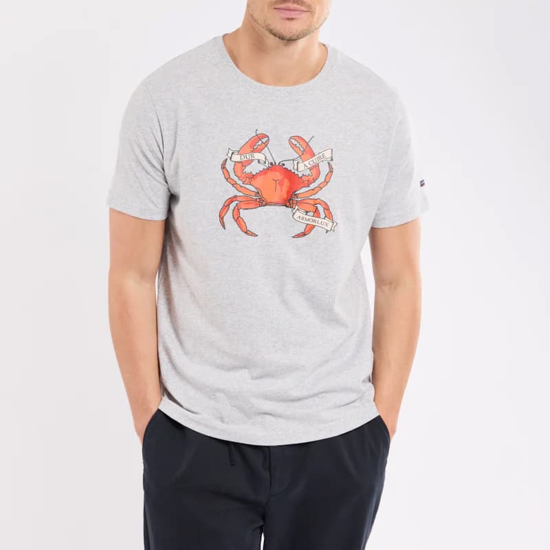 T-shirt sérigraphié ARMOR-LUX Duràcuire 75222 L RKB Duràcuire/gris chiné