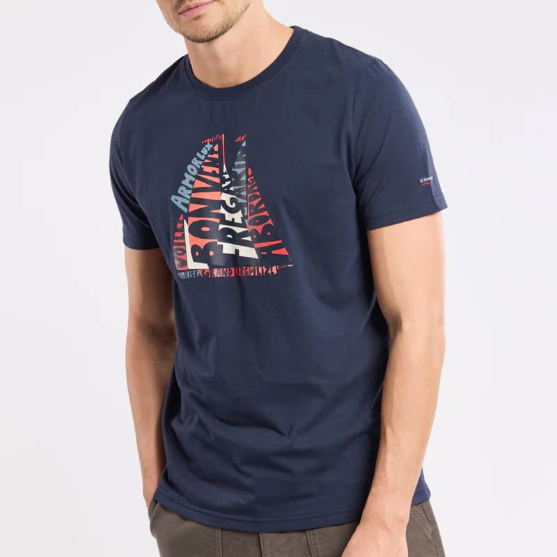 T-shirt sérigraphié ARMOR-LUX Voiles et mots 75222 XL RKA Voiles et mots/marine deep
