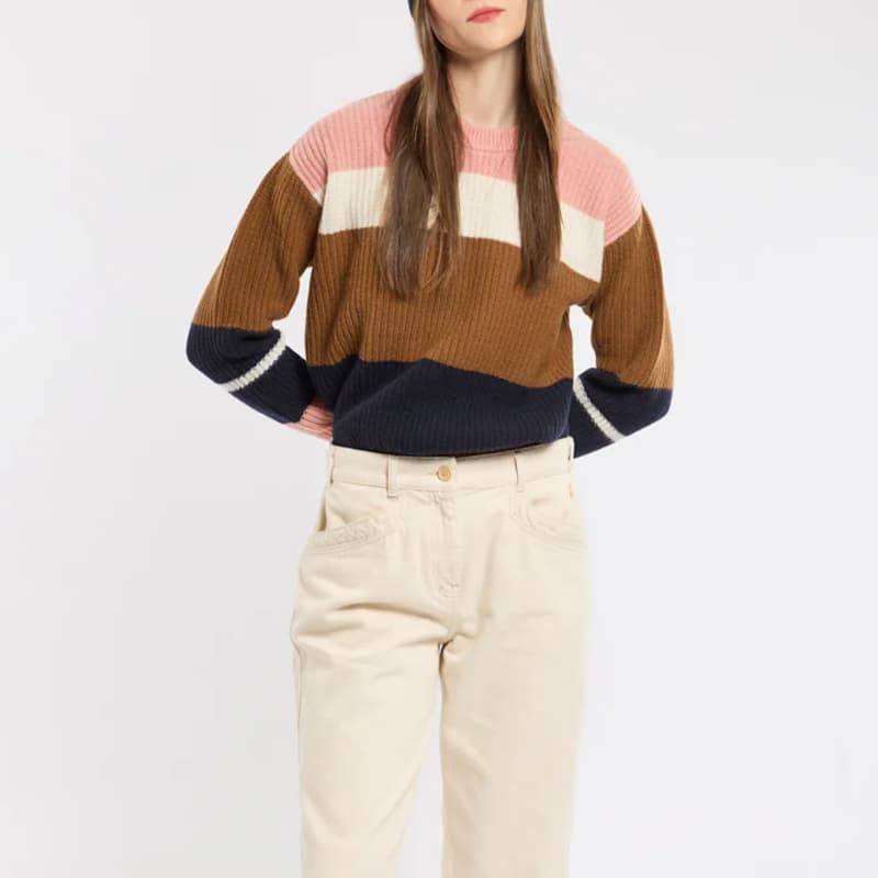 Pull Rayures placées ARMOR-LUX Deauville 39913 0 RFU Muted Clay/Seal/Caramel Ca