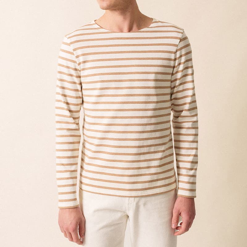 Marinière SAINT JAMES Meridien Moderne couleur L Ecume/Beige Moyen