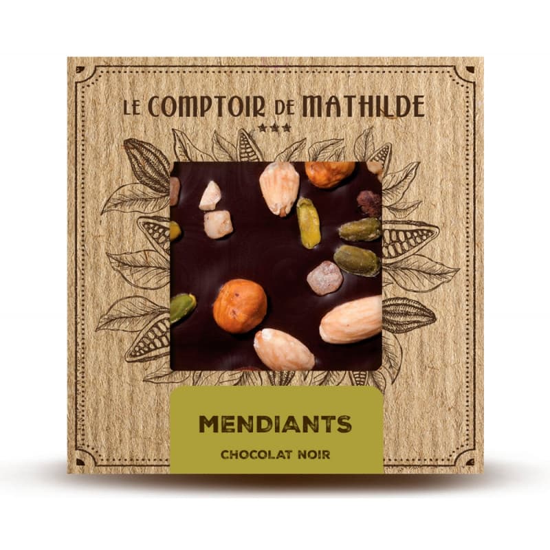 Tablette Chocolat Noir Mendiants LE COMPTOIR DE MATHILDE