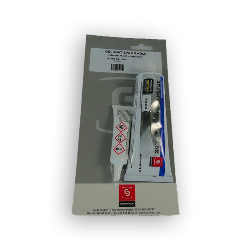 GelCoat Spatulable Blanc 750 g + Catalyseur SOROMAP
