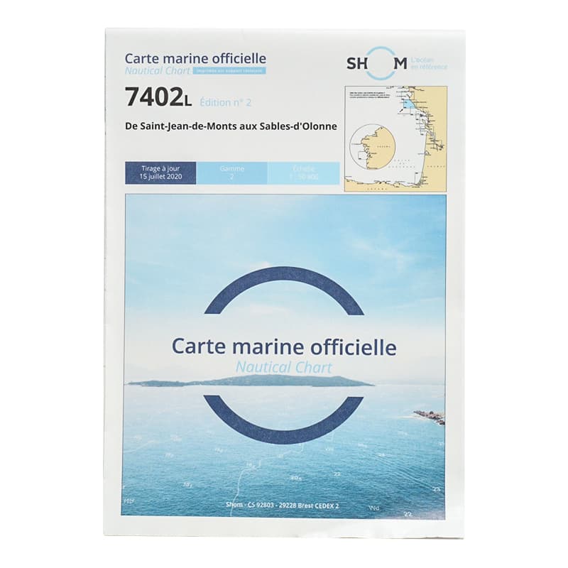 Carte marine Shom 7402L - De Saint-Jean-de-Monts aux Sables-d'Olonne