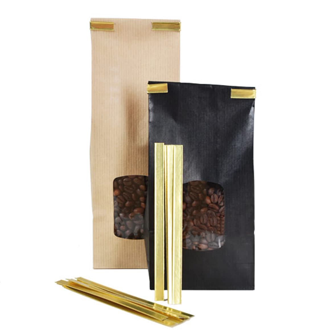 Barrette fermeture clip or pour sacs et sachets - Lot de 250