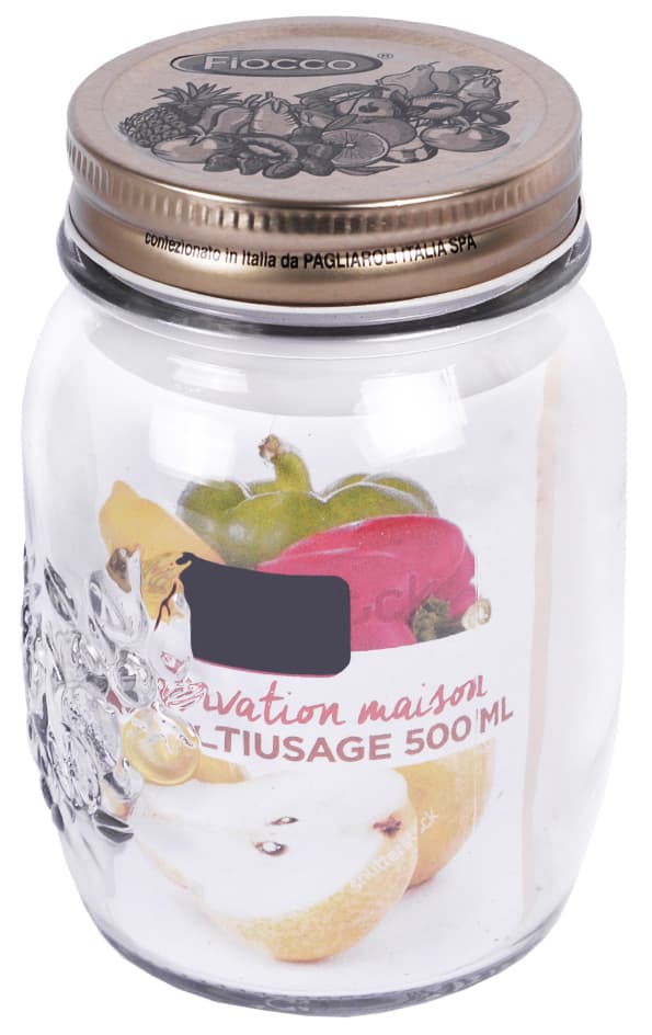 Bocal de conservation multi usage en verre 500 ml couvercle à visser Fiocco