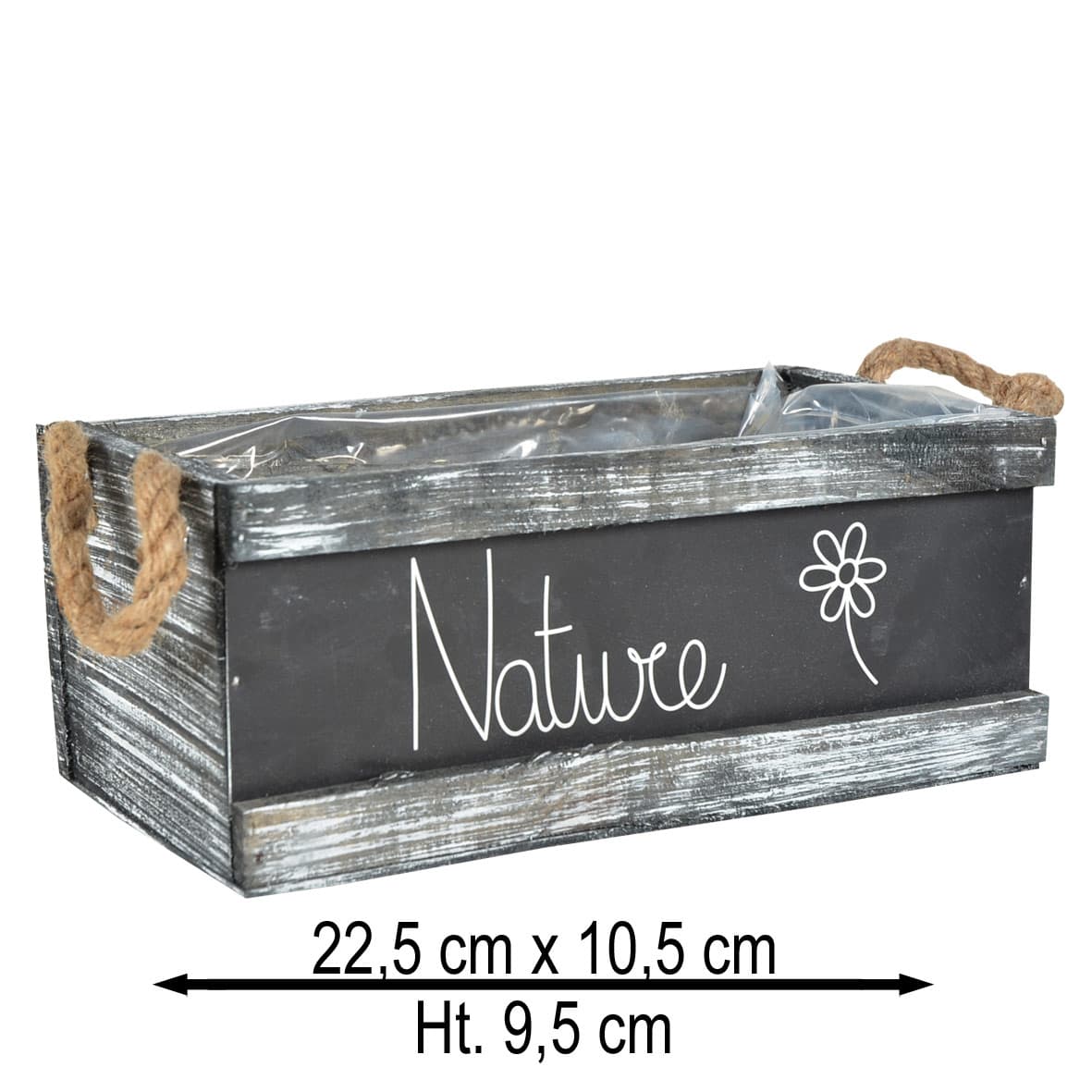 Boite à plantes en bois 22 x 10 x 9 cm