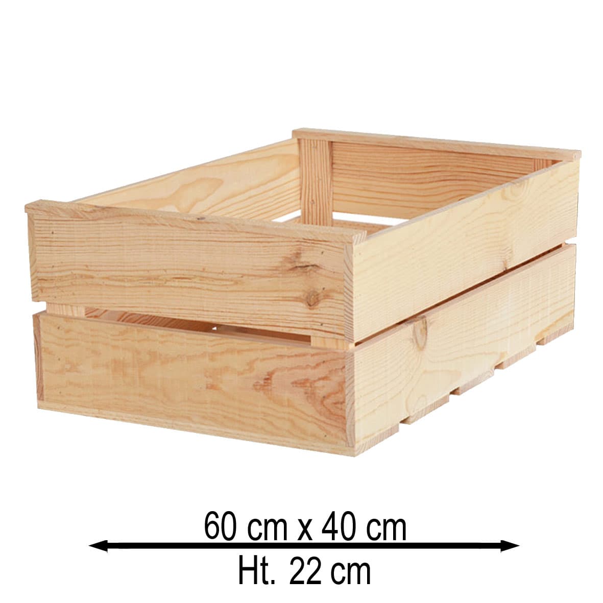Caisse en bois 2 niveaux 60 x 40 x 22 cm