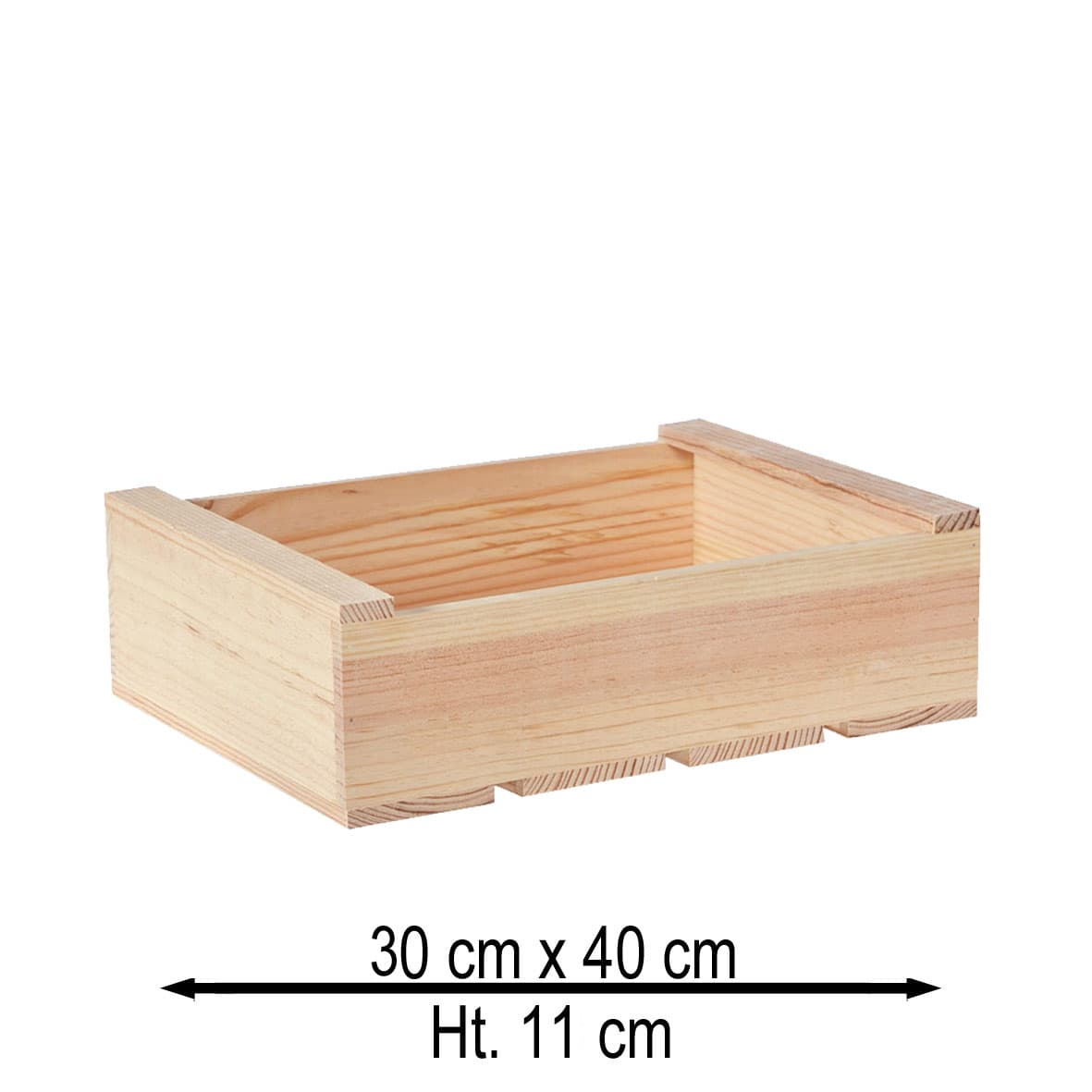 Caisse en bois demi 30 x 40 x 11 cm