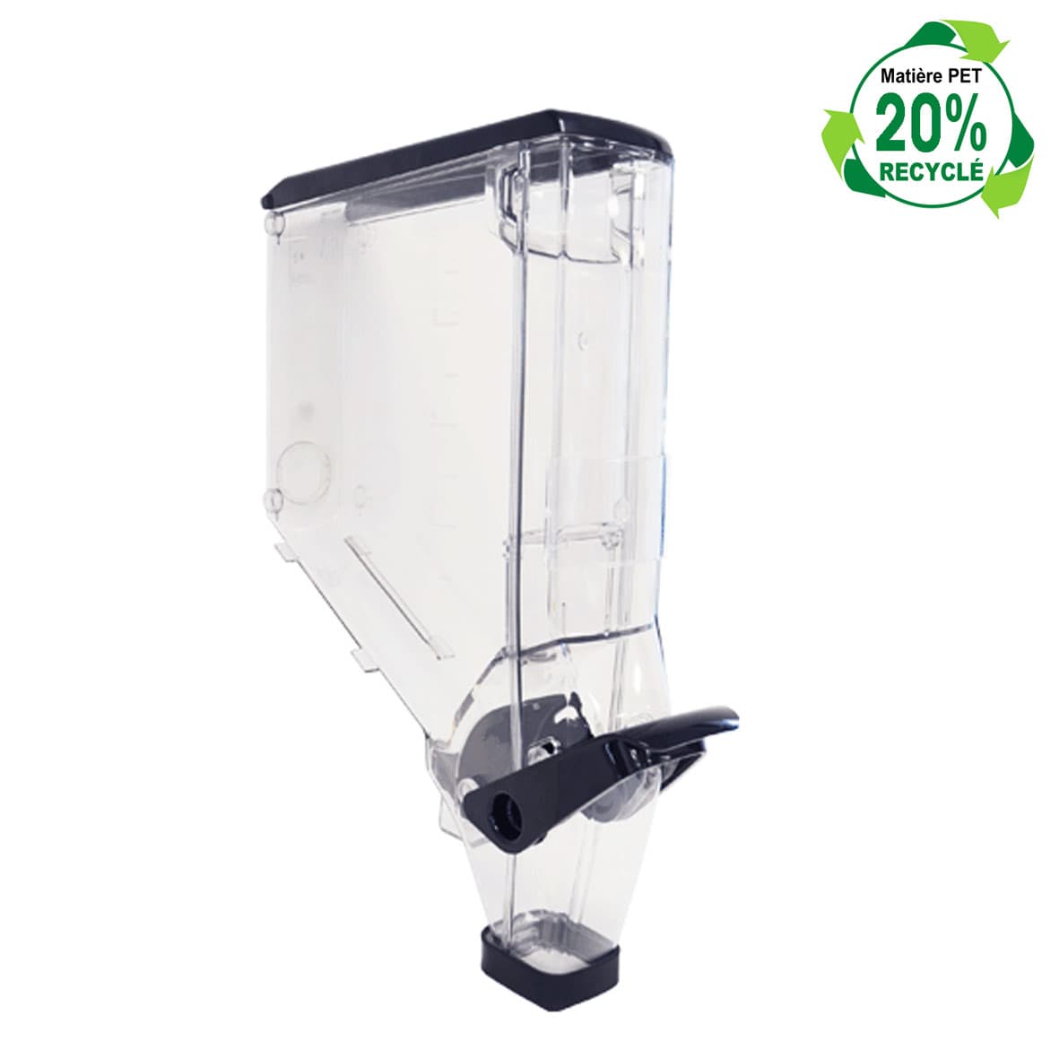 Distributeur poignée étroit 7,5 litres «Choix Durable» en PET dont 20% recyclé