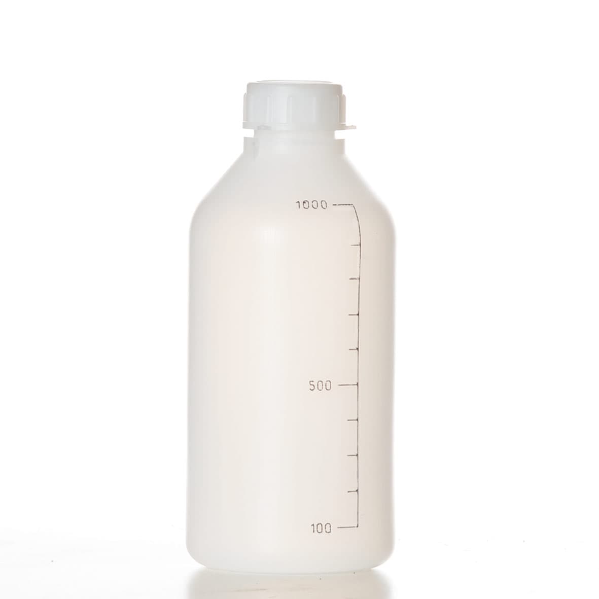 Flacon bidon gradué 1 litre translucide avec bouchon à visser