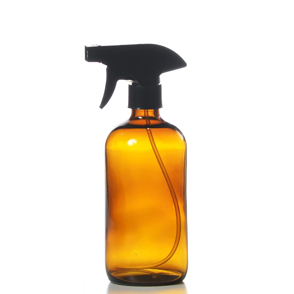 Flacon verre ambré 500 ml et gâchette spray noire